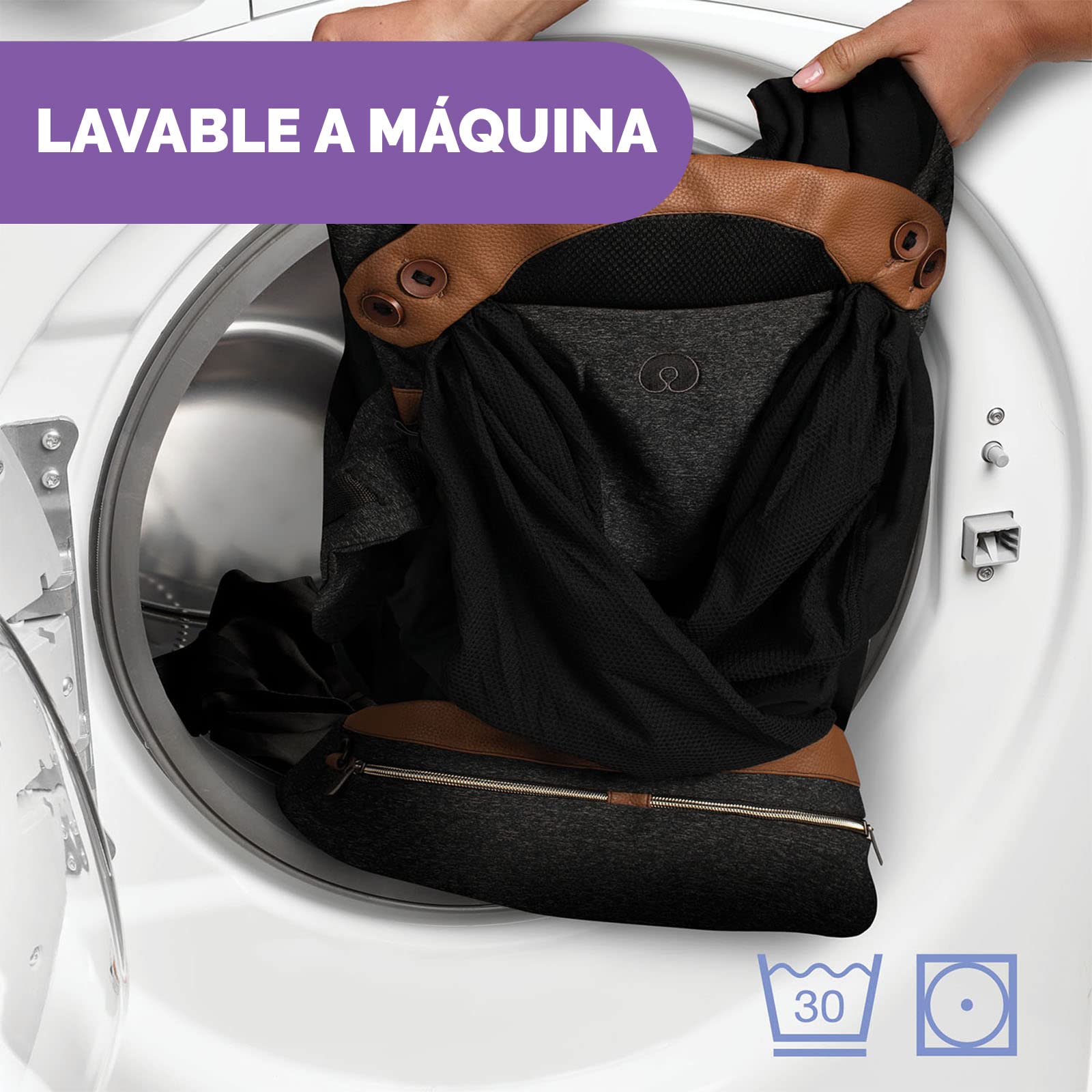 Chicco, Boppy Comfyfit Ajust, facile à porter et ajustable, porte-bébé ergonomique avec soutien de la tête et de la nuque, noir