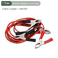 Vista 2 de YOKIVE 1 par de clip de cocodrilo doble con cable de prueba de puente de refuerzo Batería de conexión, ideal para equipos electrónicos