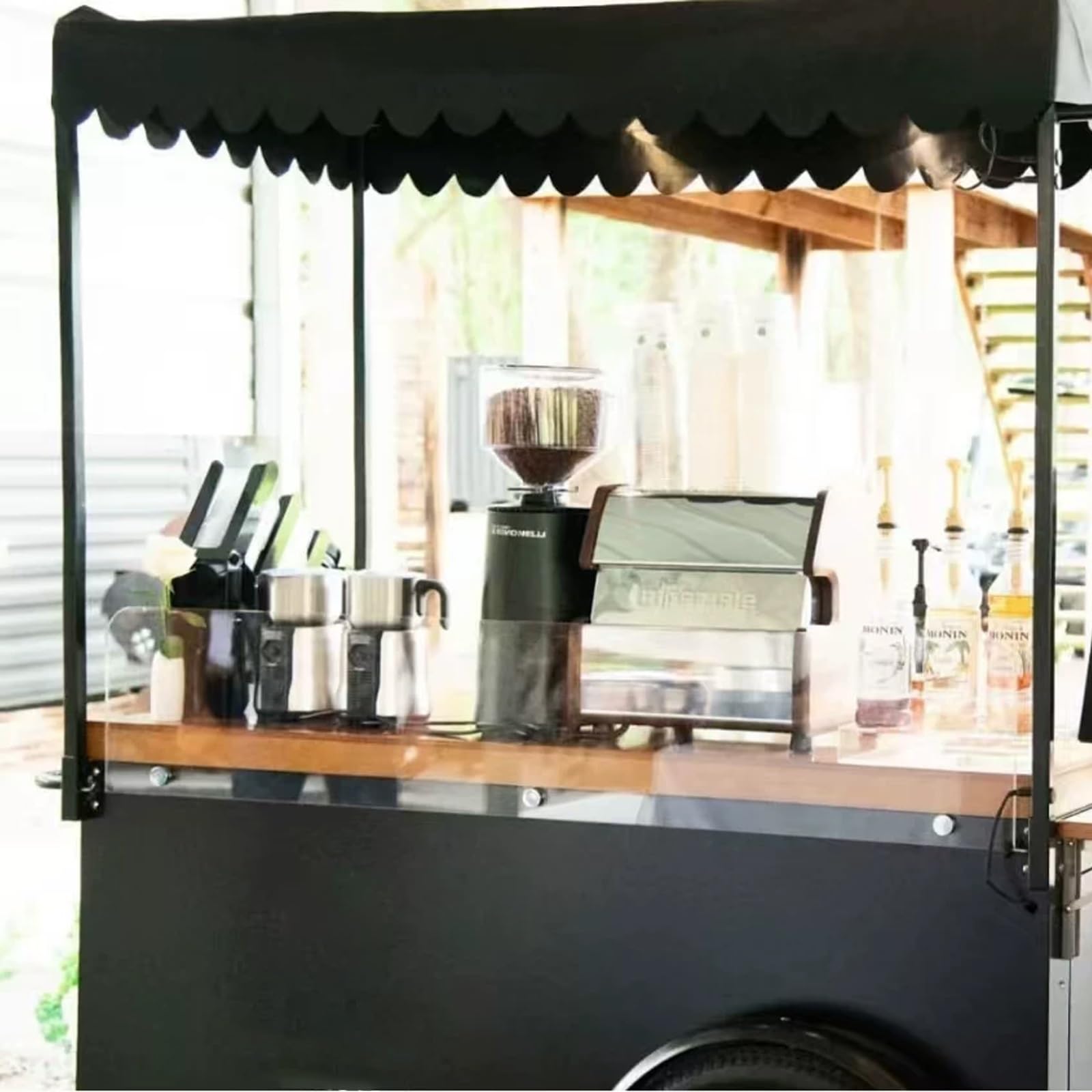 Chiosco per carrello di cibo da strada, cabina mobile per fiere artigianali, mercati agricoli, eventi all'aperto, design durevole, installazione facile, ideale per vendere cibo e merci