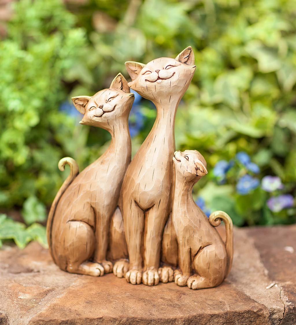 Amazon.com: Wind & Weather Three Cats Sculpture - 8.25 W x 10 H x