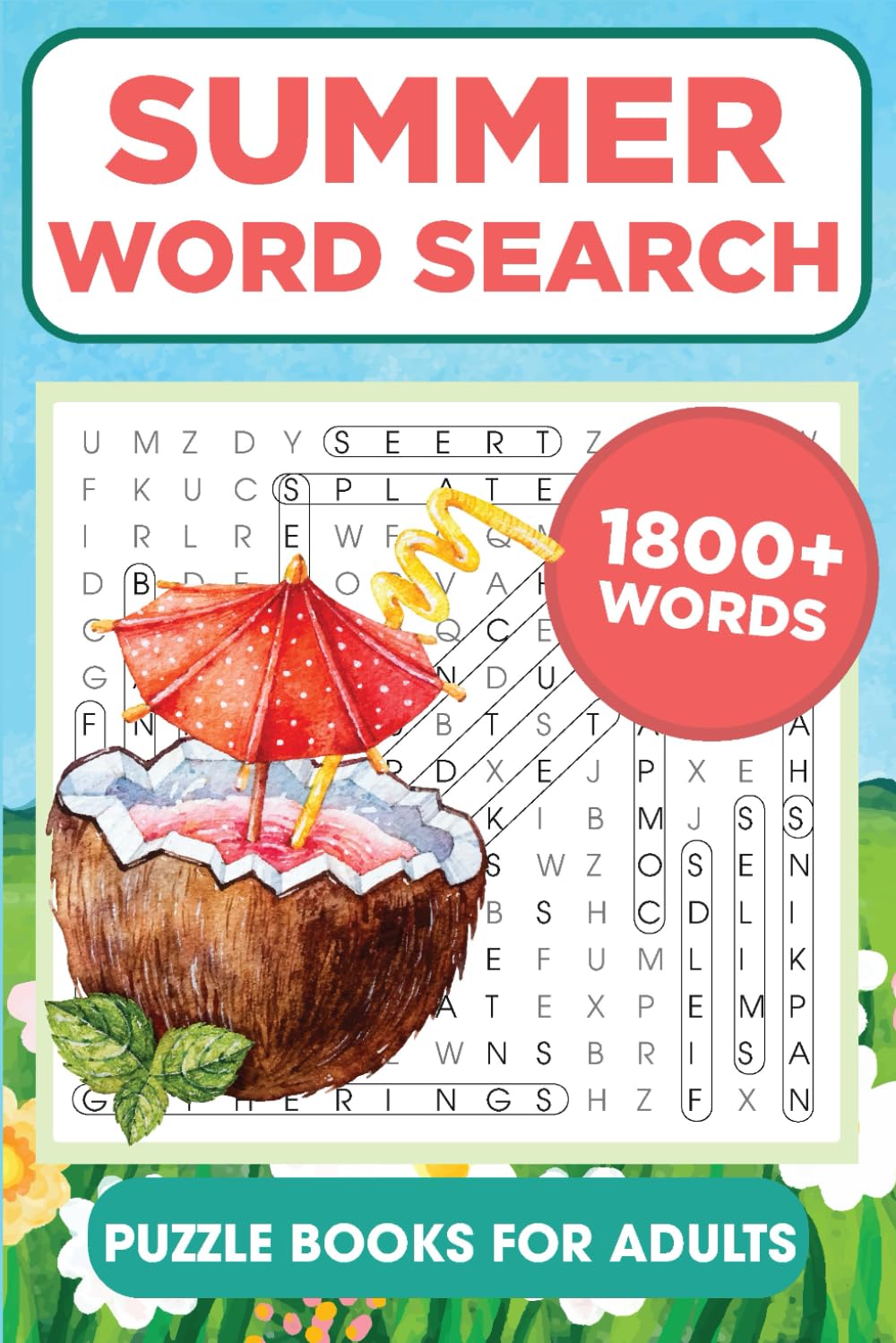 Relaxing Summer Word Search for Adults: Fun and Relaxing Large Print Word Puzzles
