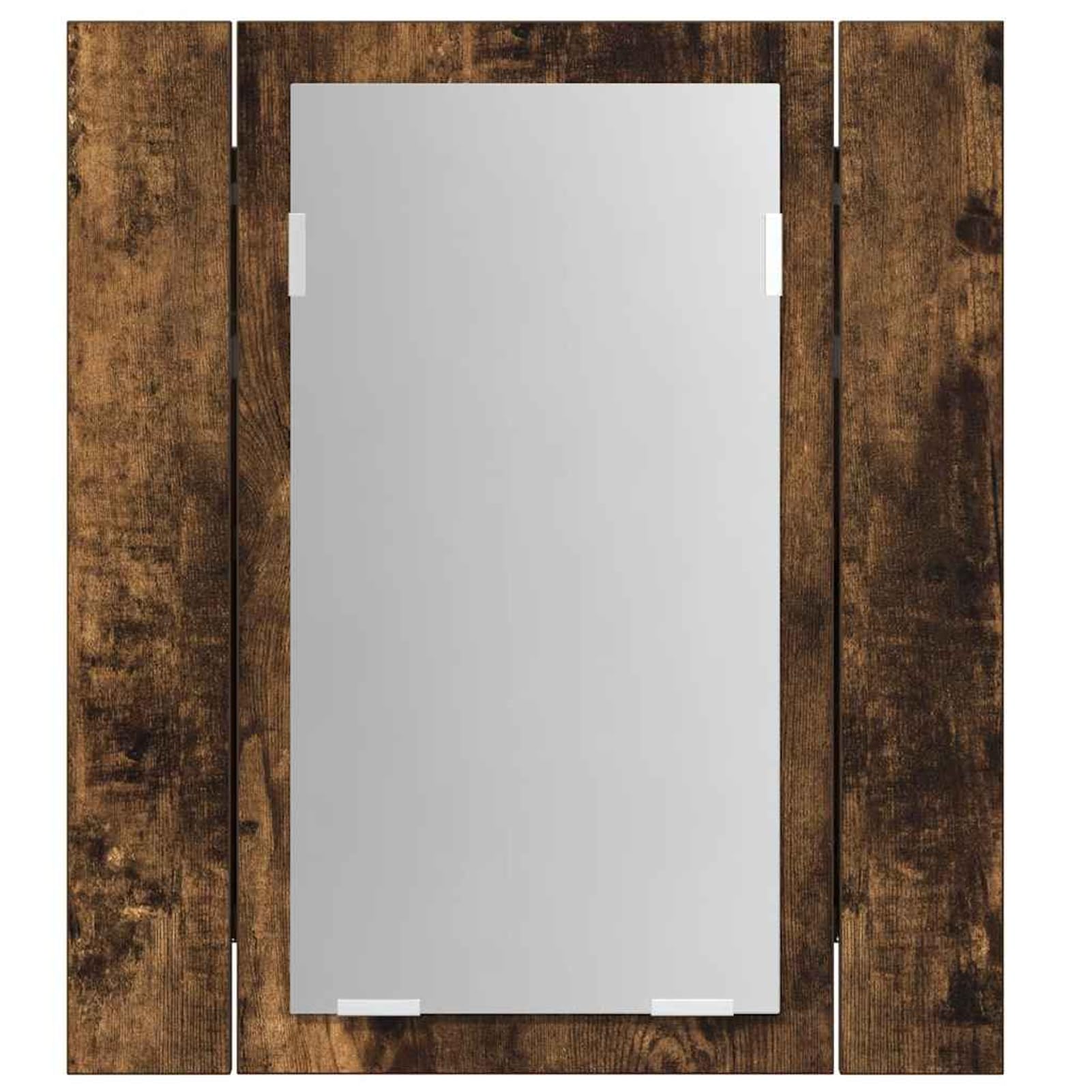 Gecheer Specchio contenitore bagno, mobile con LED, legno multistrato, 40x12x45 cm, montaggio a parete, ampio spazio portaoggetti, per bagno moderno