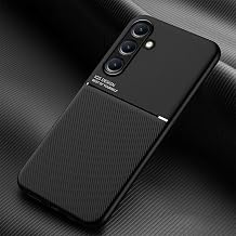 YUECXIN Case for Samsung Galaxy M35 5G, Ultra thin Silky Soft Skin Texture Touch Cover, Simple Stylish Non-Slip Shockproof PU+TPU Silicone Bumper Case Cover. Black