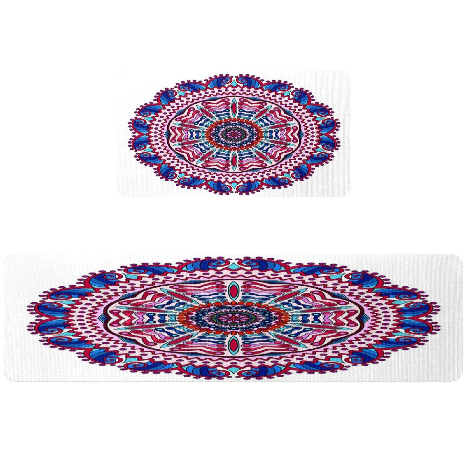 Alfombrillas de cocina VAPOKF lavables set de 2 alfombras con diseño de mandala para pasillo