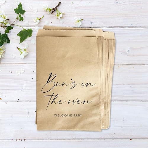 Miniatura 3 de MAGJUCHE Bun's In The Oven - Bolsas de regalo para baby shower, paquete de 50 bolsas de regalo de galletas con forma de dona