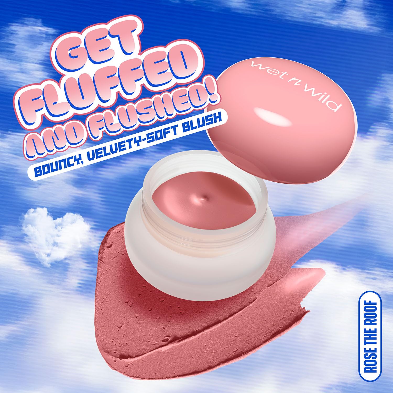Wet n Wild, Mother Fluffer Cloud Cream Blush, Rozmyte Matowe Wykończenie, Lekka Tekstura z Formułą Kremowo-Pudrową dla Naturalnego Rumieńca, Łatwa do Nakładania i Rozcierania, Rose The Roof