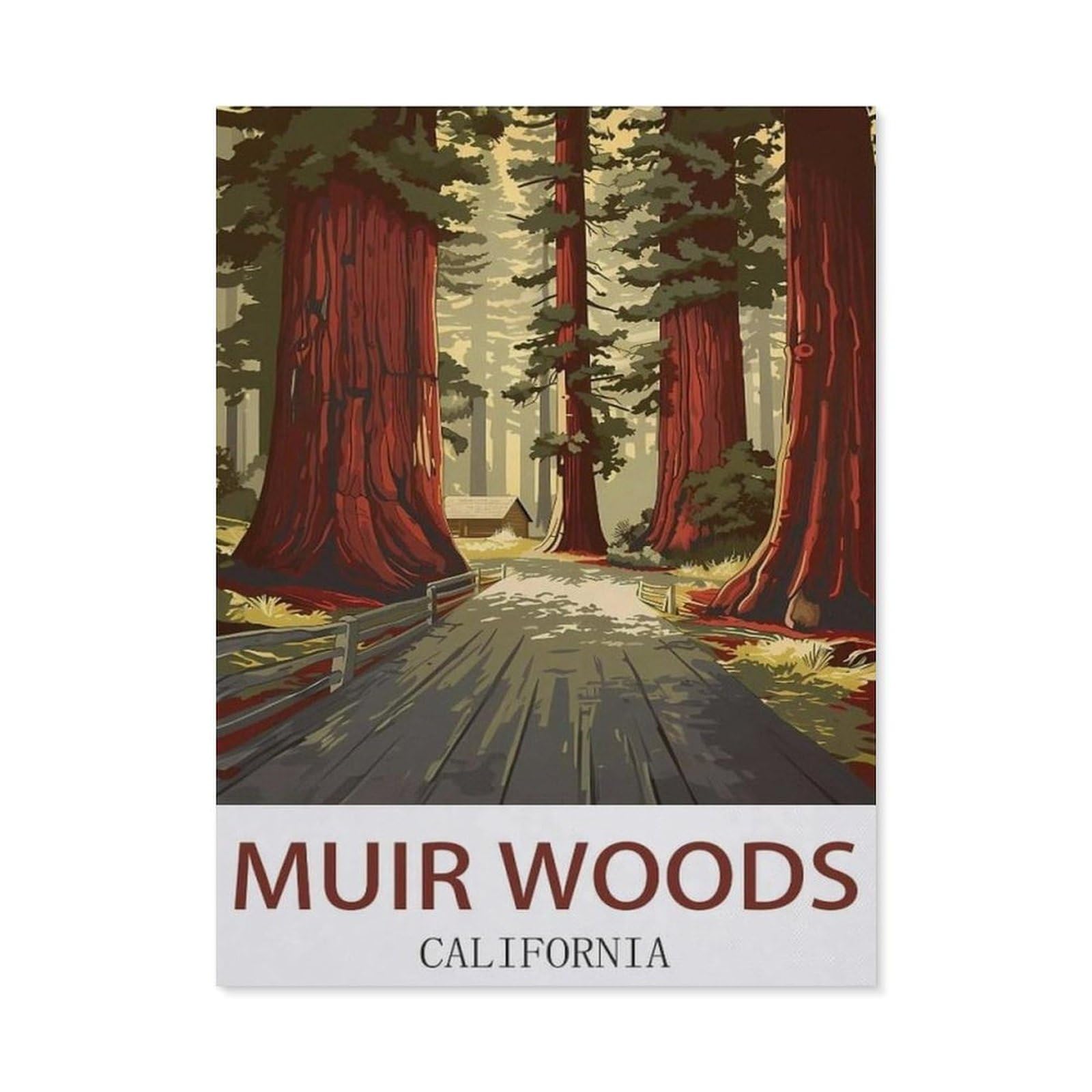 Muir Woods California，Funny Tin Sign Retro Metal Sign for Home Farm Toilet Restroom Washroom Wall Decor Gift(15x30cm）6x12 inch-ED12