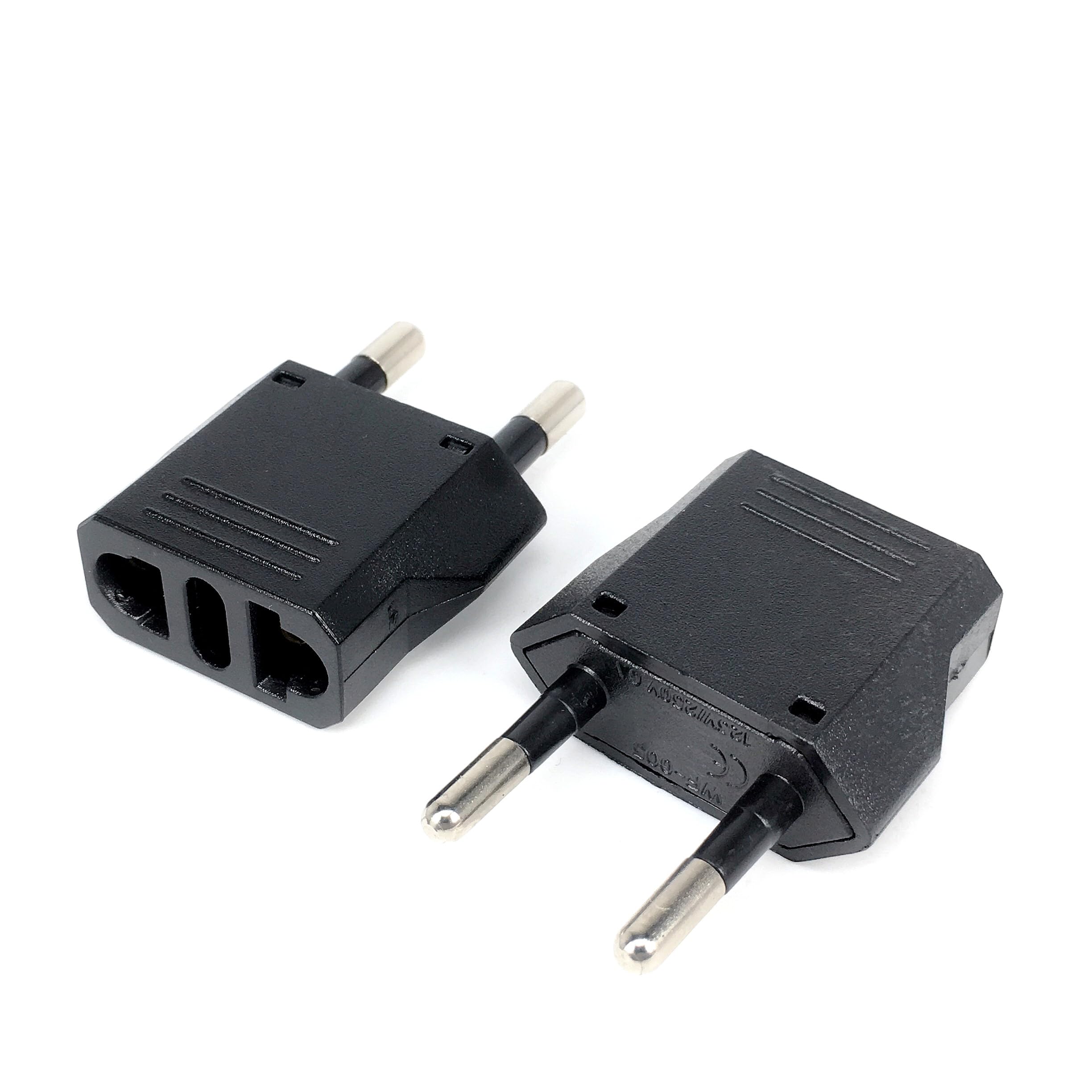 1-50 pezzi Adattatore spina EU Euro KR Adattatore spina USA a UE Adattatore da viaggio KR UE Adattatore elettrico Convertitore spina EU KR Prese di corrente Presa CA(Black 4.0MM,50PCS)