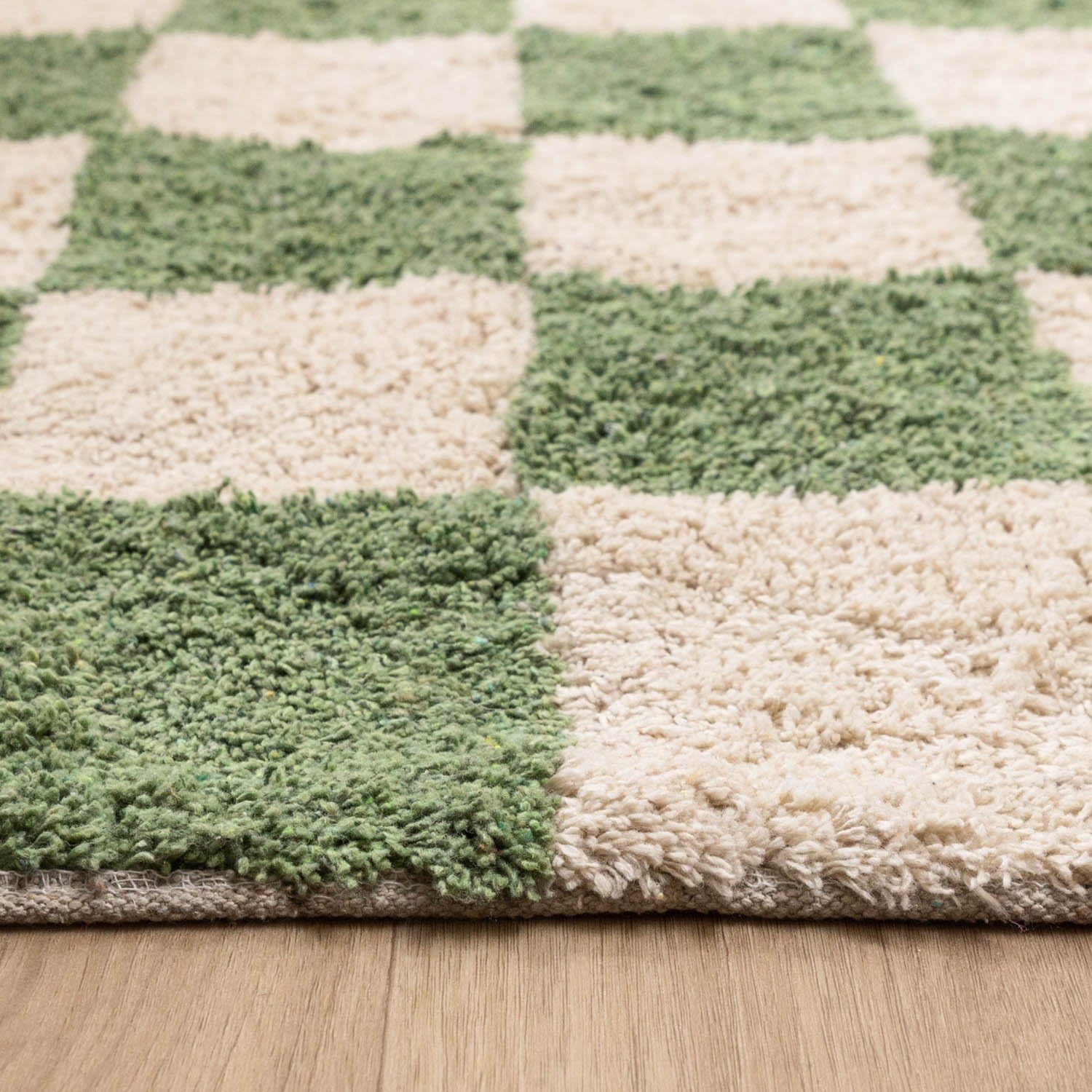 FRAAI | Home & Living Retro Teppich - Gambit Grün Weiß - 80x150 cm