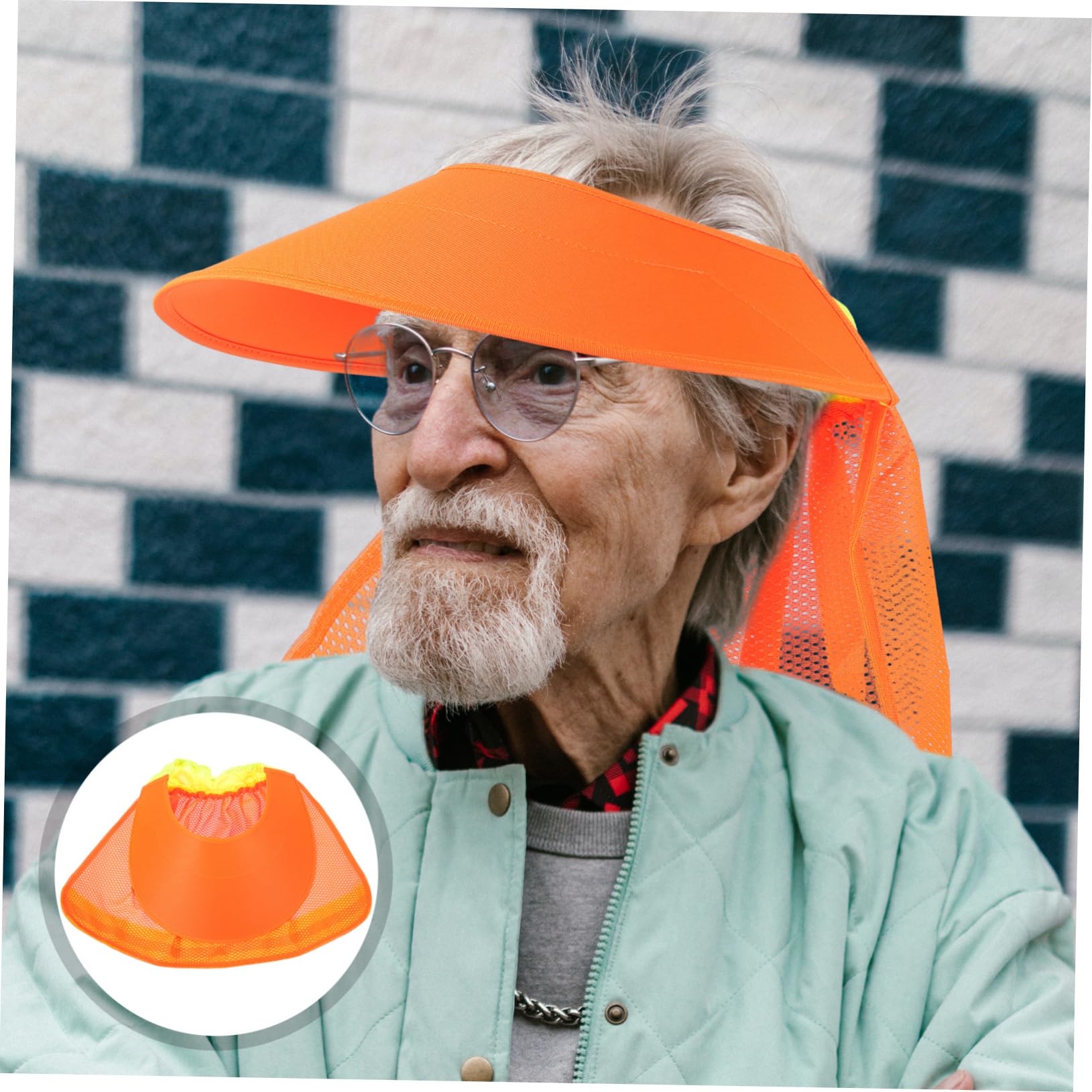 SHINEOFI Casco de Seguridad de protección Solar Cuello protección Solar de construcción Lleno Borde Sombrero Duro Parasol de ala Completa Sombra de Casco Neto