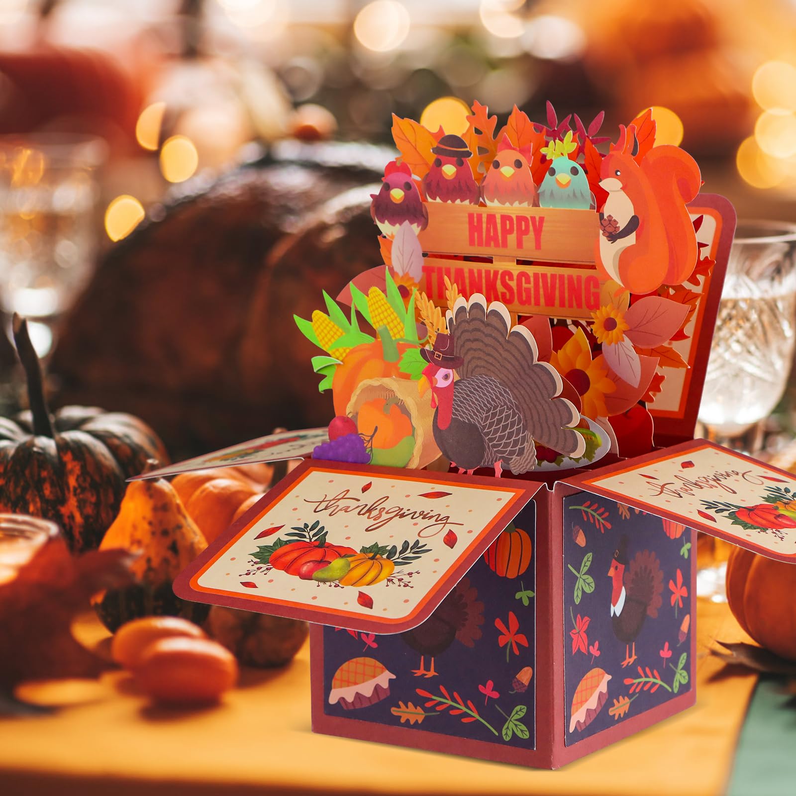 D4DREAM Thanksgiving Truthahn Pop-Up-Karte – 3D-Grußkarte Für Herbst & Danksagung