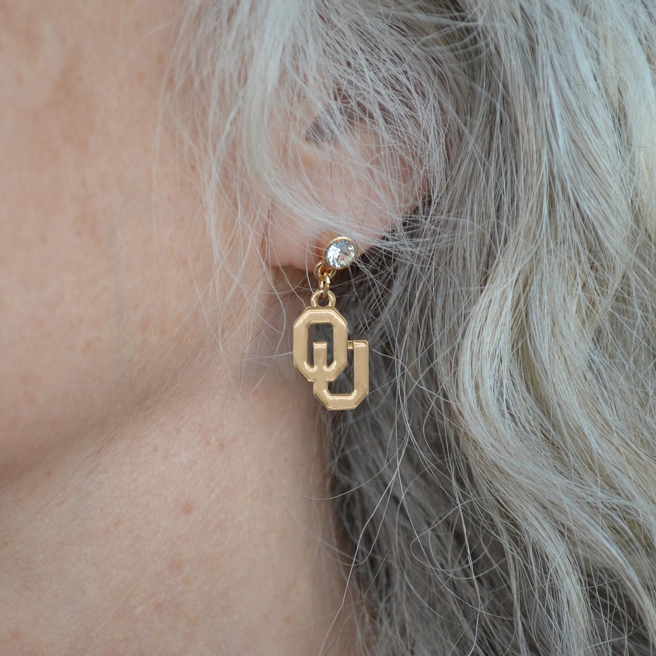 Oklahoma Sooners Lydia Gold Earrings Jewelry Gift Licensed OU