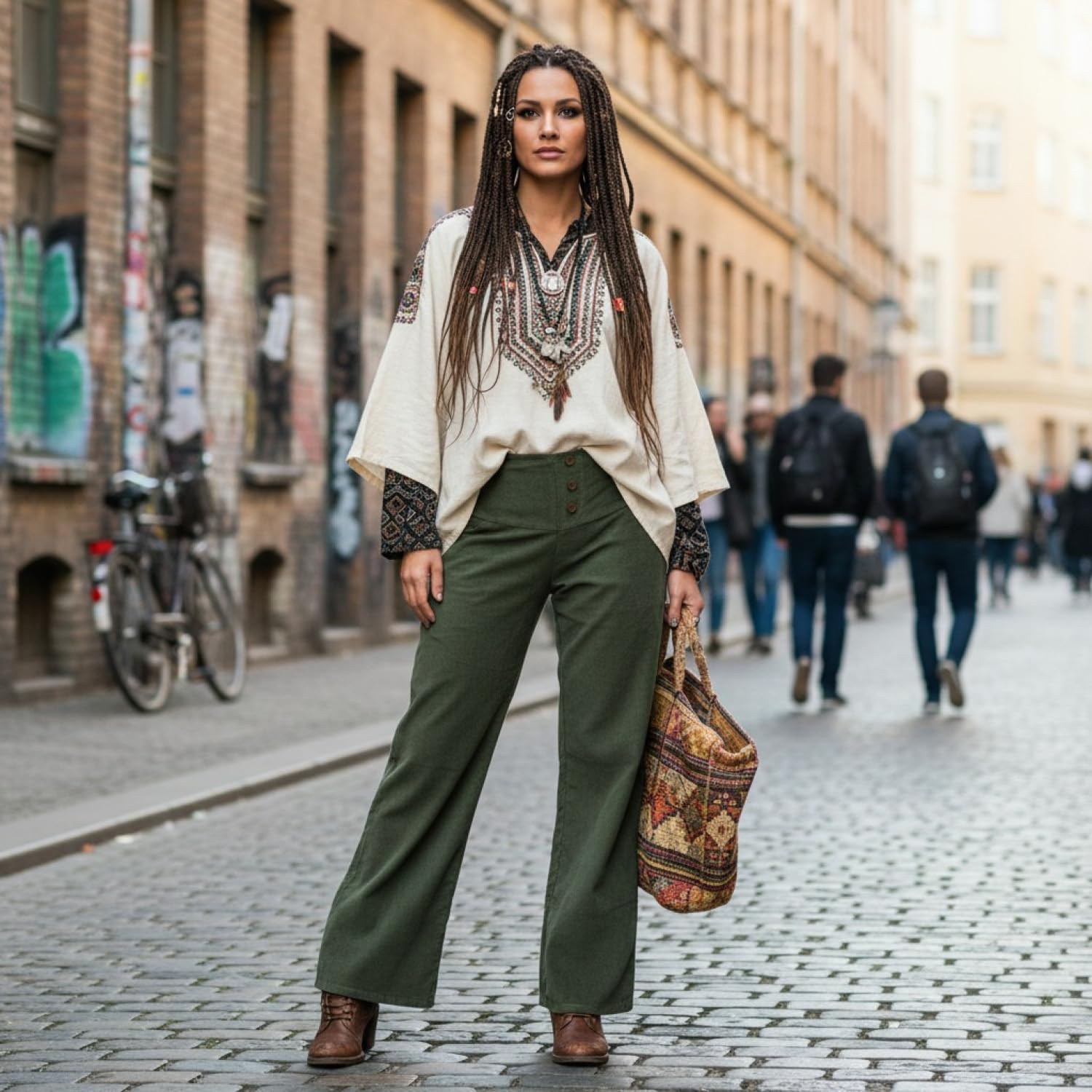 Cordhose mit leicht ausgestelltem Bein, Damen, Baumwolle, elegant, weinrot