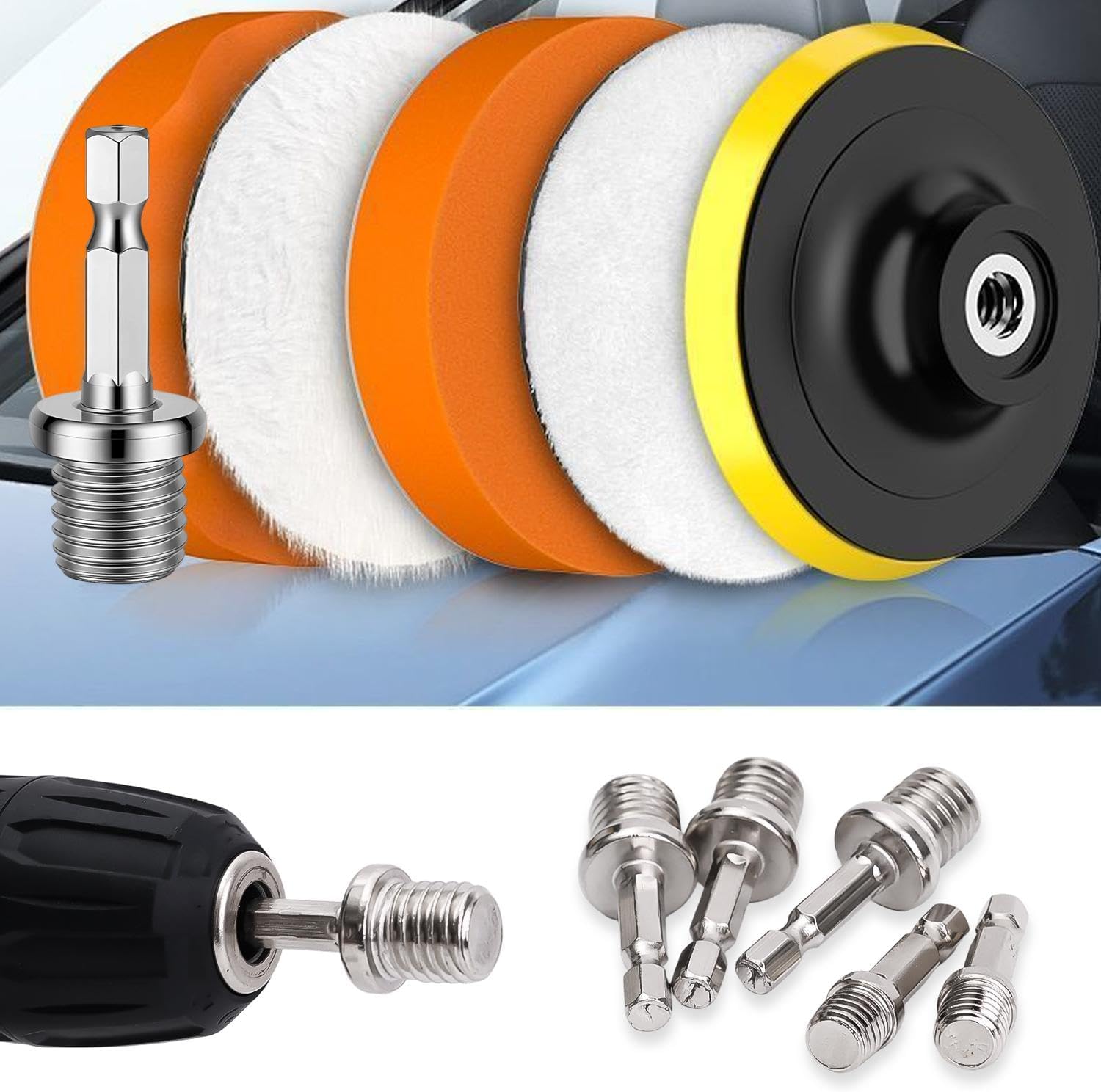 2PCS Drill Chuck Connection Rod Metal M10 M14 Hexagon Connecting Rod Adapter Hand Electric Drill Polisher Grinder Adapter Rod