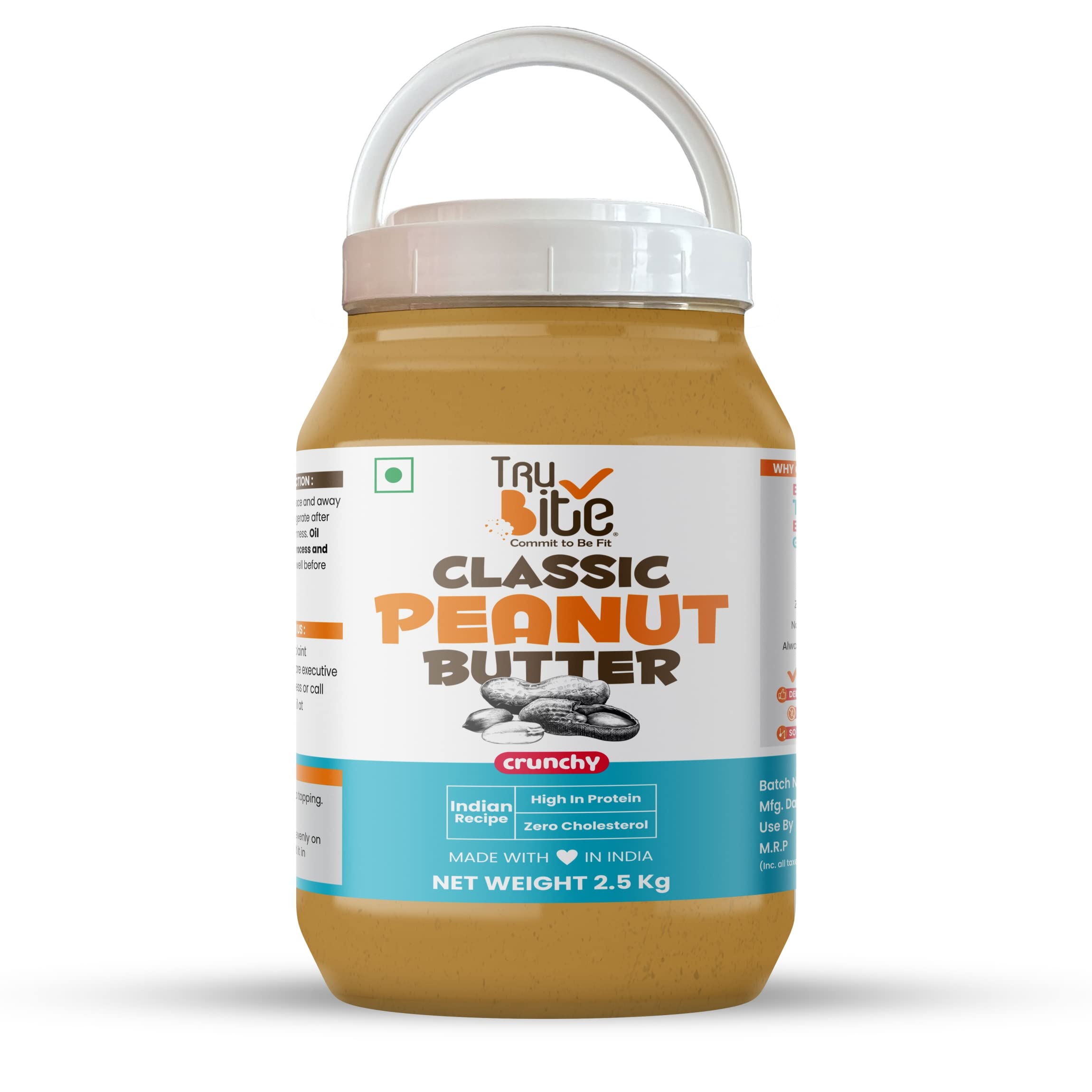 Trubite Classic Peanut Butter (Crunchy) (2.5kg) | 26g Protein | Cholesterol Free | Indian Recipe | Delightful Taste (2.5KG) (B0B2MZ7WT2) Amazon Price History, Amazon Price Tracker