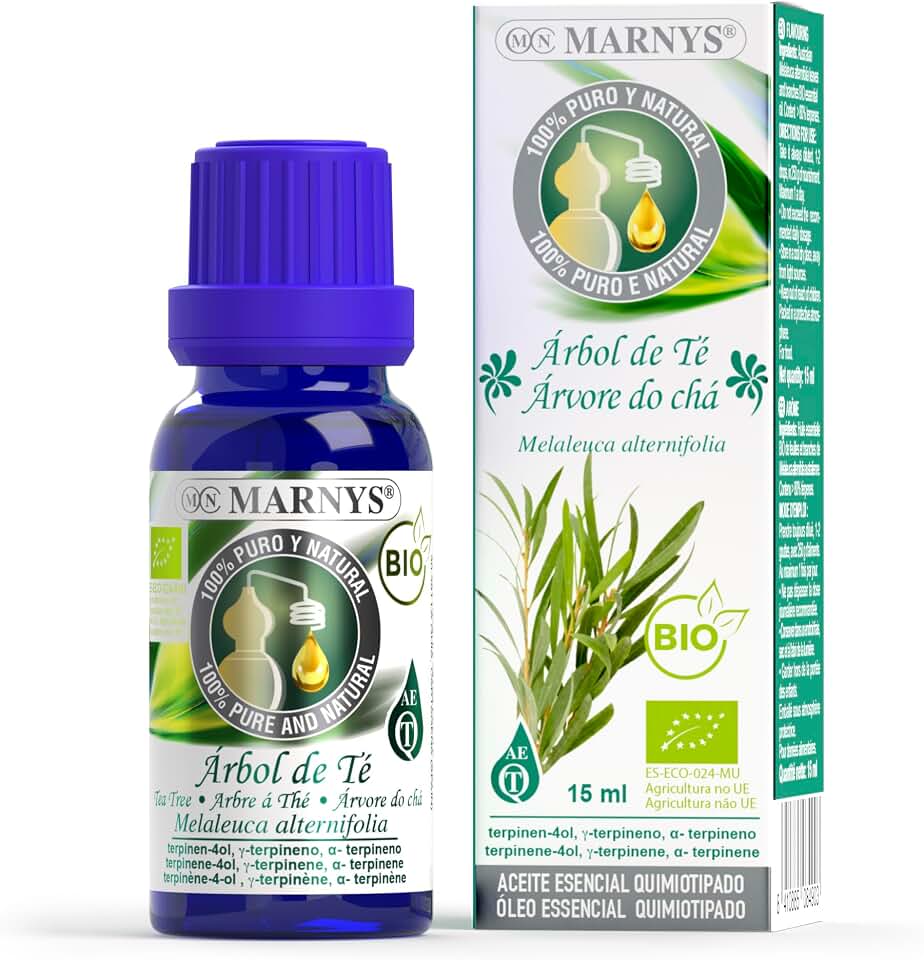 MARNYS Aceite Esencial Árbol de Té BIO 100% Puro Quimiotipado 15ml EU Organic