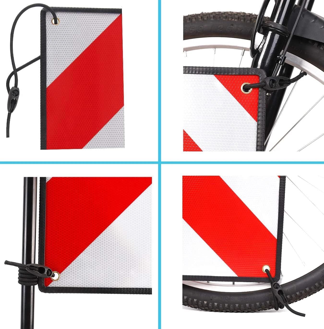 TEOV 3 in1 Warntafel für Italien UND Spanien + Portugal | 4X Spanngurte PVC, 50x50cm, Reflektierend | Für Fahrradträger/Heckträger, Wohnmobil