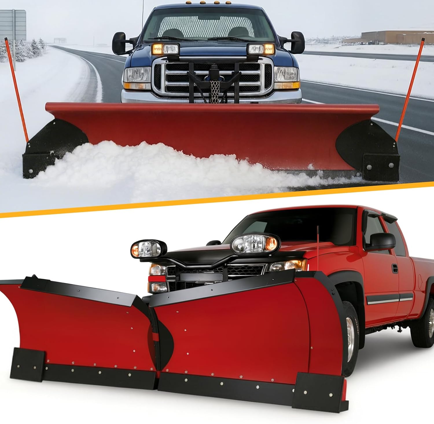 2 Pcs Heavy Duty Snow Plow Extension Wings Replacement Rubber Plow Blade Compatible with Pro-Wing Pw22 10 x 12 x 1 Inches Sbr Fits for Snowplow Blade Truck Clean Spill Over Snow