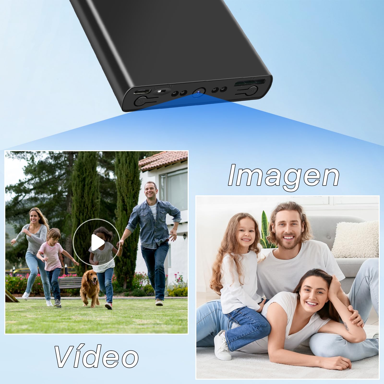 Power Bank Spy CAM 10000mAh, Mini Cámara Oculta Espía HD 1080P, Portátil Cámara Espía sin WiFi, Micro Camara Oculta con Visión Nocturna para Uso Interior y Exterior, Casa, Viajes, etc.