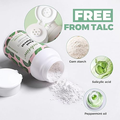 Miniatura 3 de veletine Polvo absorbente de sudor de pies, polvo de olor para pies de tamaño de viaje para zapatos malolientes y pies apestosos, desodorante