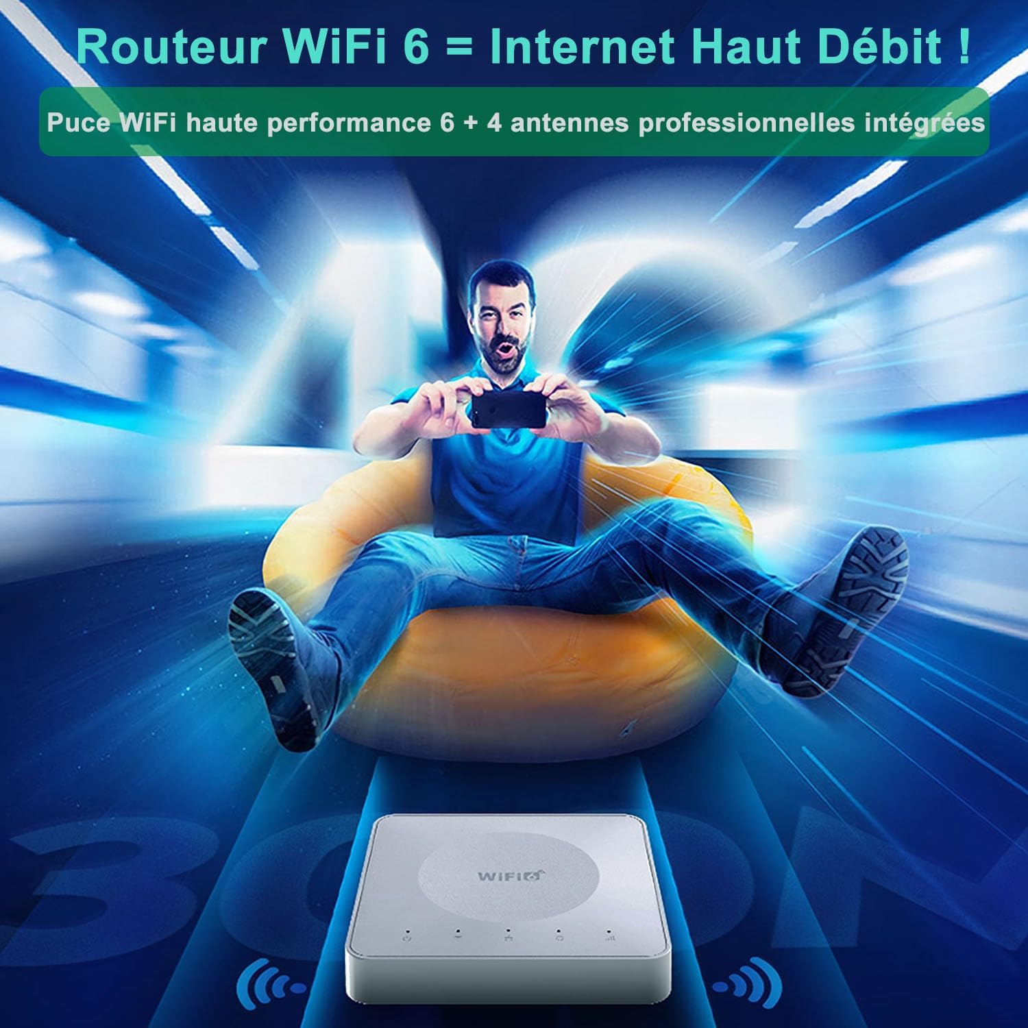 WiFi 6 Routeur SIM Portable, Double Bande Mobile Hotspot avec Emplacement pour Carte SIM,USB-C, Support 32 Appareils, Appareils Internet Portables pour Les voyageant