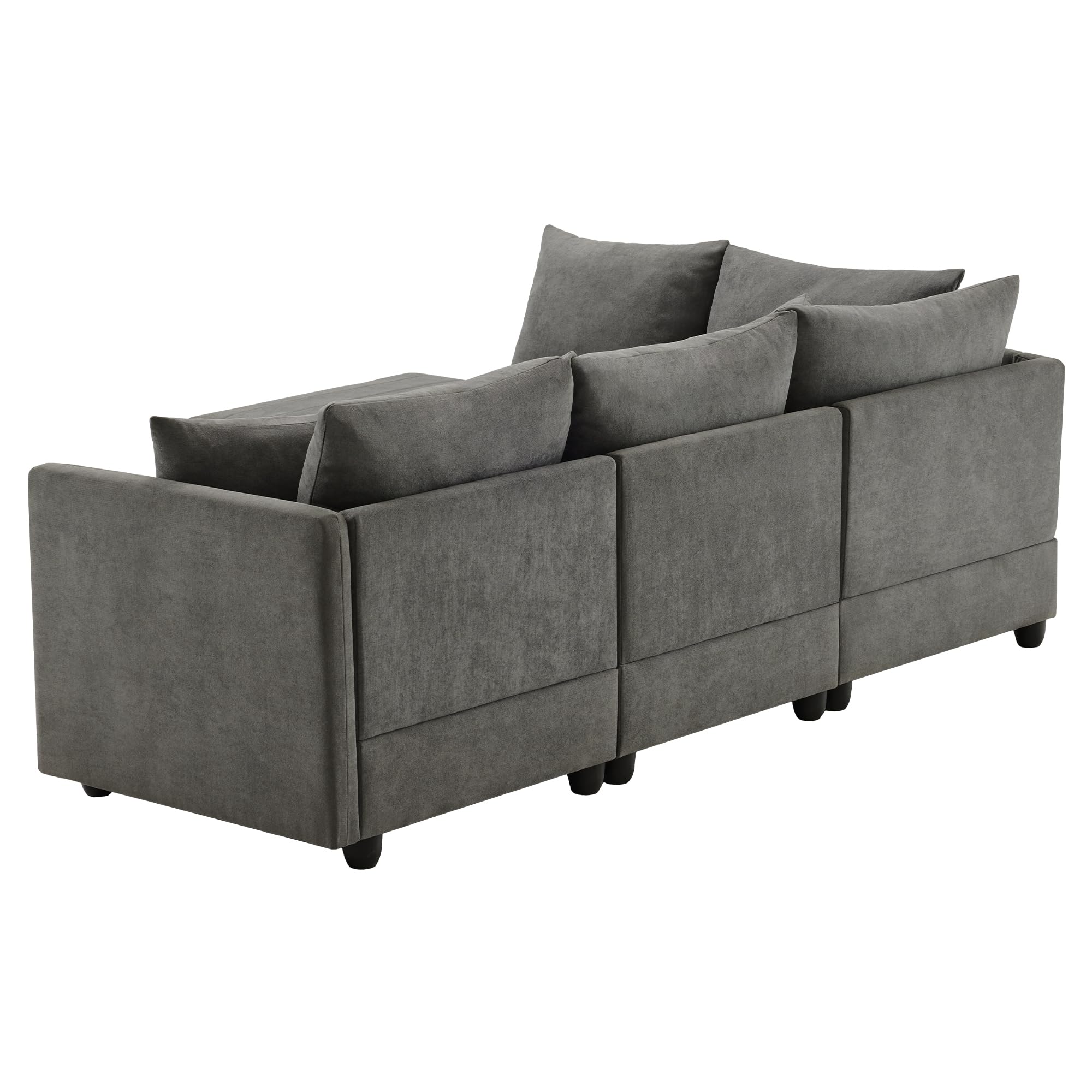 SACOOL Sofá esquinero moderno, sofá modular, sofá de 5 plazas con reposapiés convertible, en forma de L, en forma de U, adecuado para sala de estar, apartamento, etc.