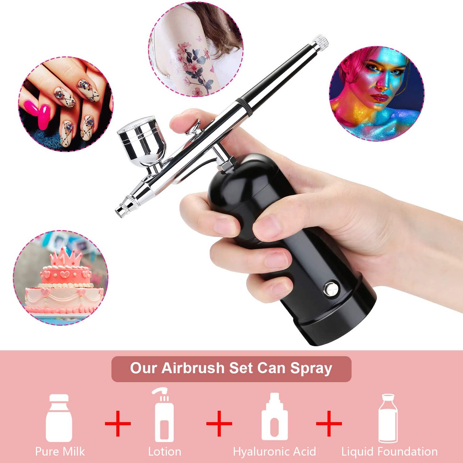 Kit Aérographe Portable Rechargeable Avec Brosse Mini