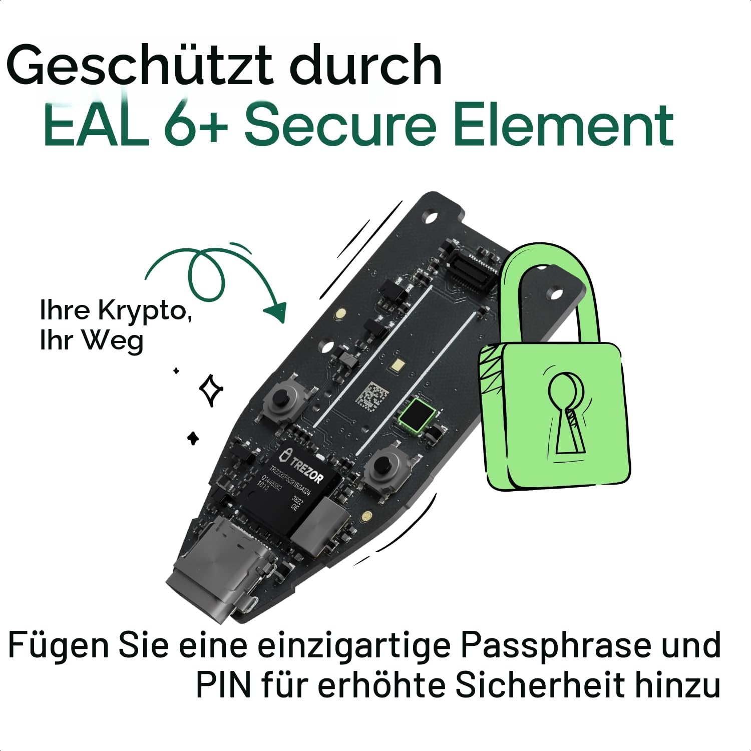 Trezor Safe 3 - Passphrase und Krypto Hardware Wallet mit Secure Element-Schutz – Kaufen,Speichern,Verwalten Sie Digitale Assets Einfach und Sicher (Galactic Rose)
