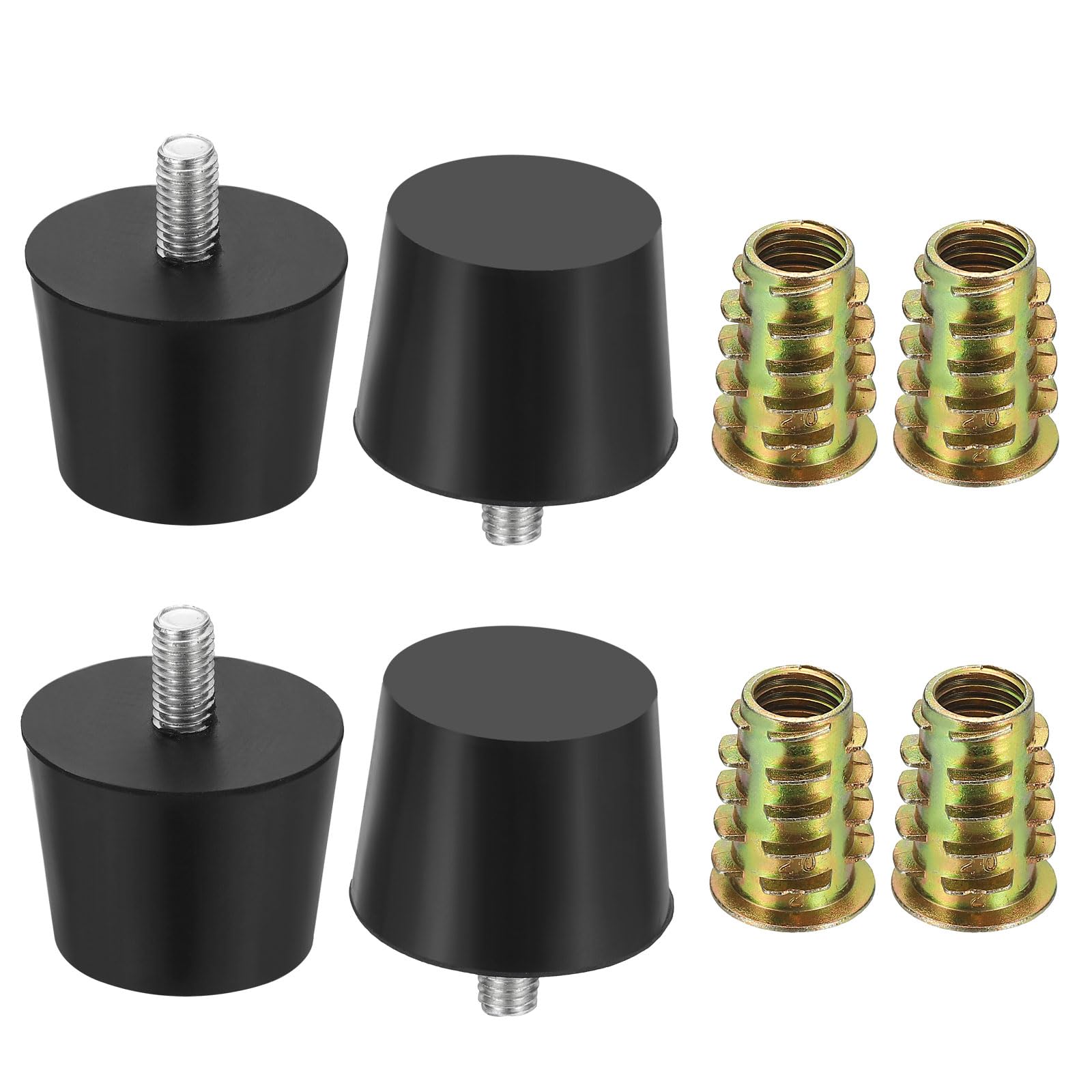 sourcing map 4Pcs M8 x 14mm Thread Adjustable Furniture Levelers, 40x45mm Furniture Leveling Feet Screws in Threaded Glide Leveling Floor Protector for Table Chair Cabinet Legs