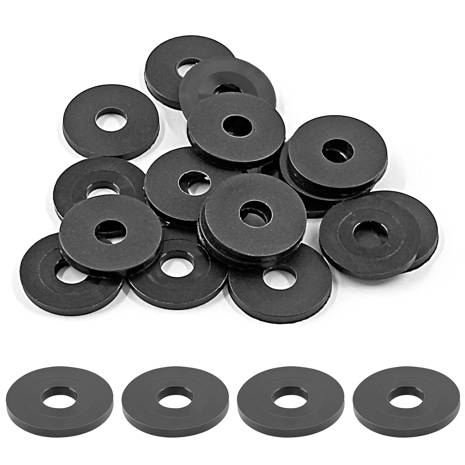 20Pcs 3/4" Black Nylon Washers, Flat Spacer for Shower Door Handle