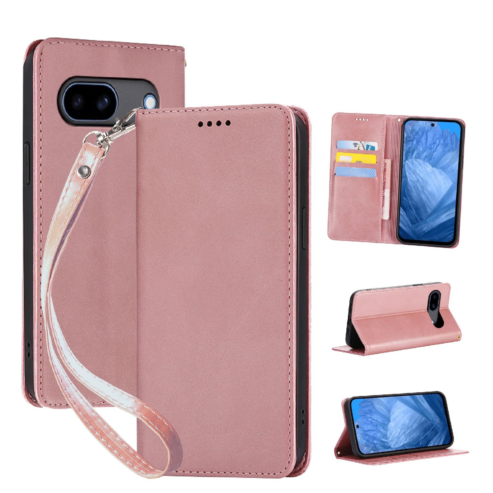 Seninhi 対応 Google Pixel 8A 用の ケース 手帳型 pixel8a 用の スマホケース ピクセル8a 用の 携帯ケース 職人仕様 手縫い革ケース 手帳型ケース スタンド機能付き 財布型 360度保護 耐衝撃 ケース カード収納 レザー 多機能 ベルトループ付き おしゃれ 携帯カバー XNWPIXEL8APG (ブラック)