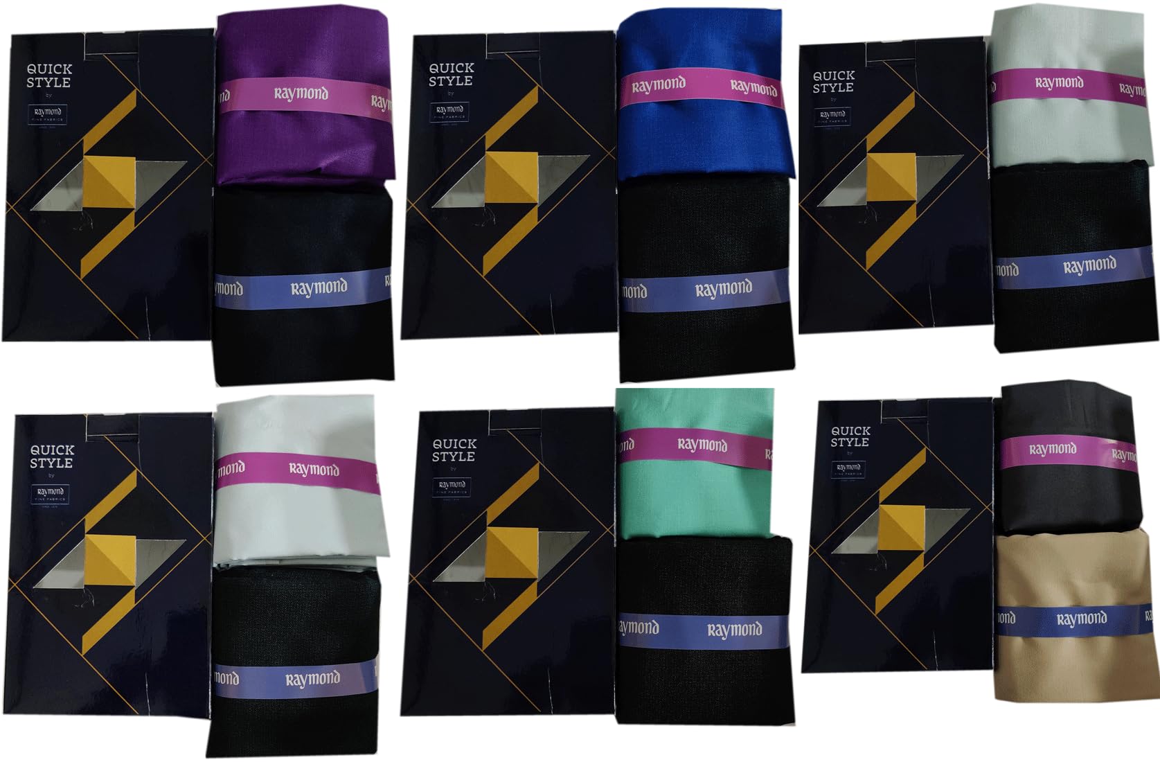Raymond Quick Style Men's Premium Suiting Fabric, Multi-Color Pack with Textile (Pack of 06)-image-1