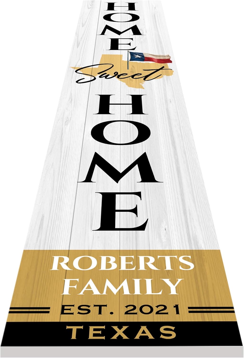 Personalized Texas Welcome Sign for Front Porch, Custom Home Sweet Home Welcome Sign with Family Name and State, Welcome Home Decorations for Outdoors, 48x8" PVC Sign (TX)