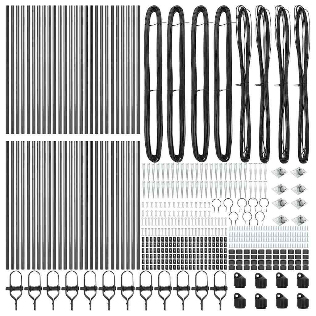 Pali per recinzione in cemento verniciato a polvere, 3,2 x 3,2 x 145 cm, in acciaio, per giardino e terrazza, design moderno, montaggio semplice con martello, combinabile con cancelli e recinzioni