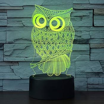 i-CHONY Owl Gift Night Light for Kids,3D Illusion Lamp 7 Colors i-CHONY Owl Gift Night Light for Kids,3D Illusion Lamp 7 Colors