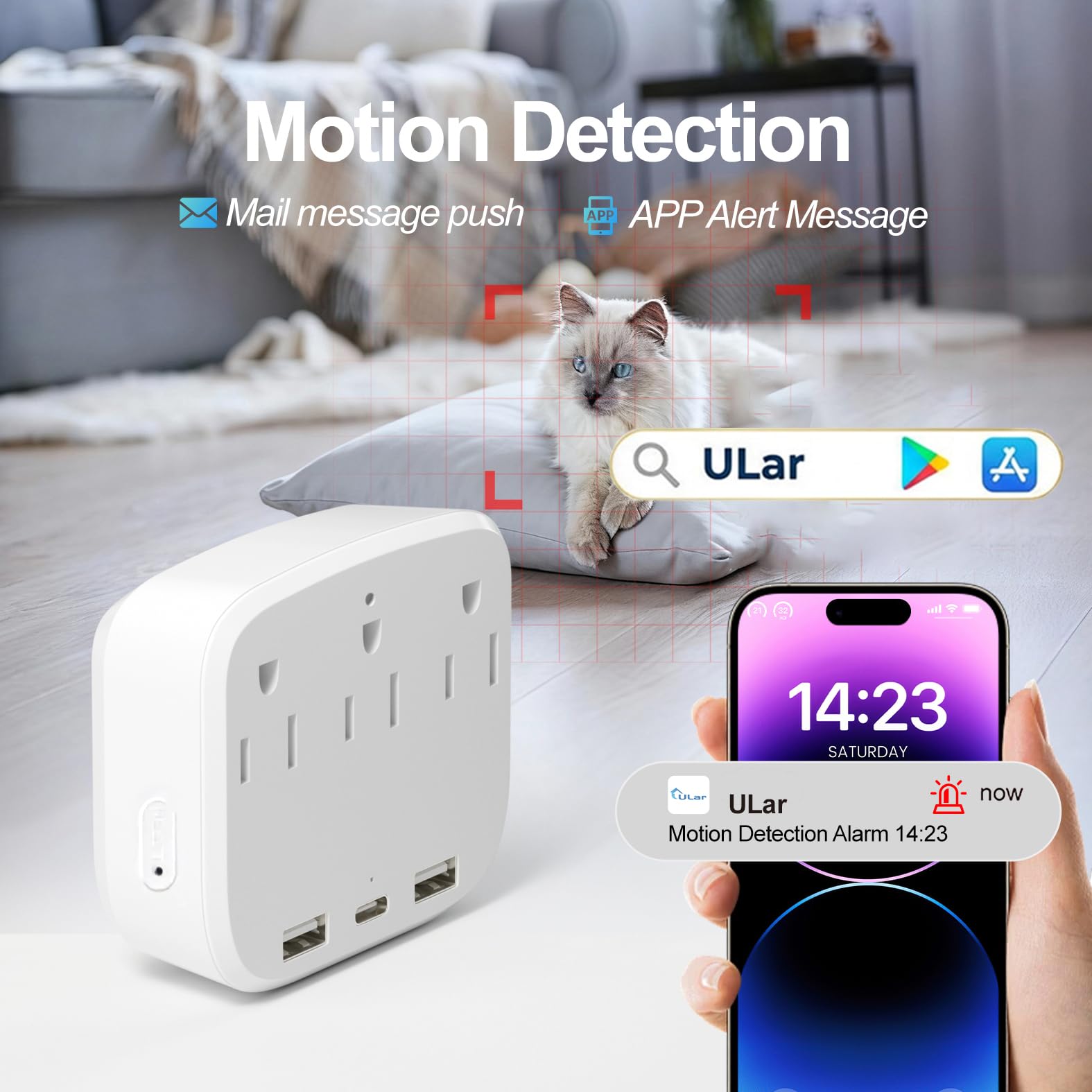 Kamera 4K HD do wewnątrz na ścianę, ładowarka bezpieczeństwa, kamera WiFi z alertami o ruchu, kompresja H.265+, podwójne porty USB/typu C do użytku domowego/biurowego