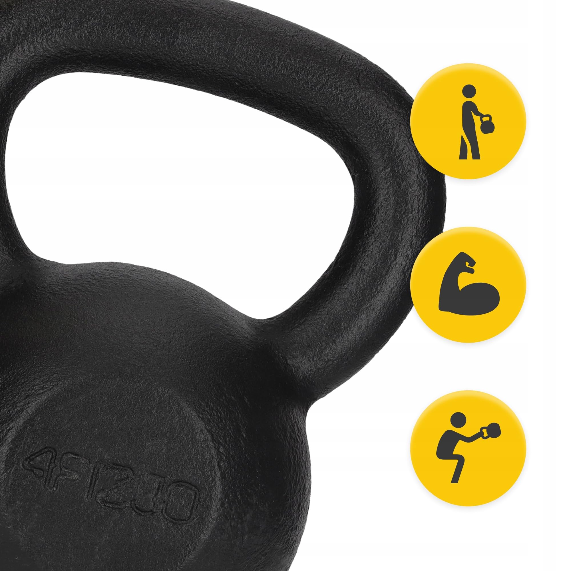KETTLEBELL ODWAŻNIK HANTEL KETTLE ŻELIWNY OBCIĄŻNIK ĆWICZEŃ TRENINGU 16 KG