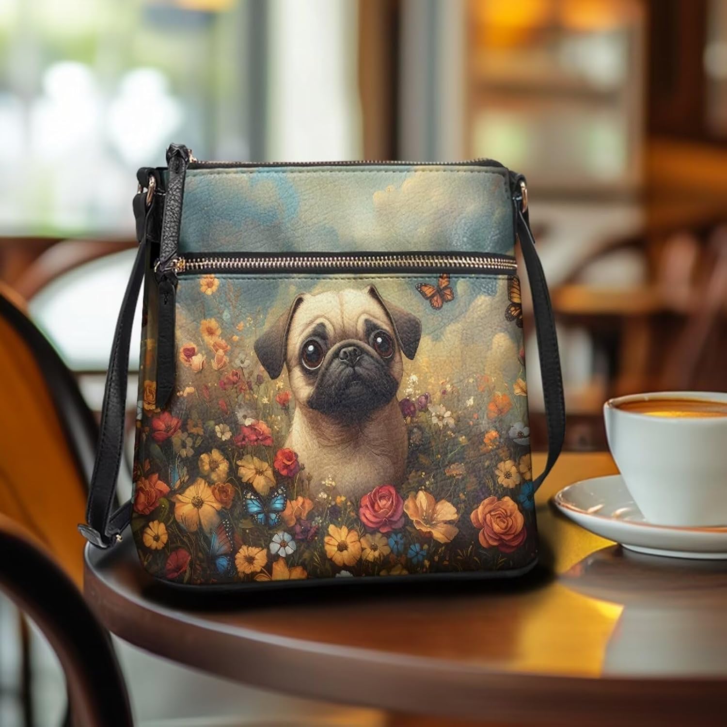 Large Crossbody Bag for Women Shoulder Handbags Purses Adjustable Strap Leather Zipper Multi Pockets Sling Bag