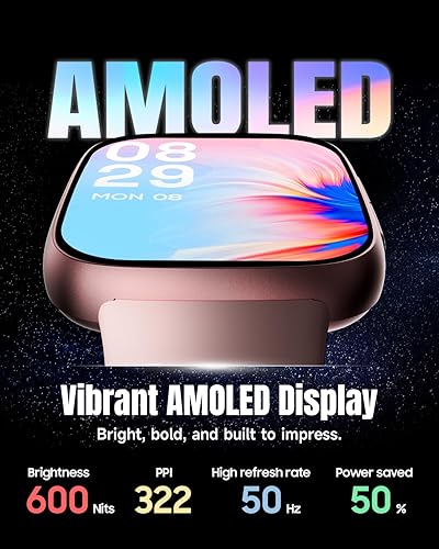 Miniatura 2 de Reloj inteligente para mujer, Android y iPhone, pantalla AMOLED Ultra HD de 1.85 pulgadas, batería de 10 días, resistente al agua de 3 ATM,