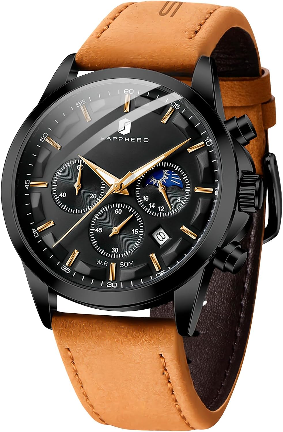 SAPPHERO Mens Watches Chronograph Dress Watch for Men Waterproof Gift Men