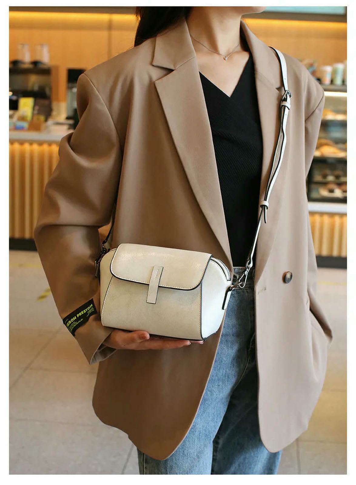 Borsa Donna Crossbody Piccola A Spalla Flap-coffee-20x10x 14 Cm