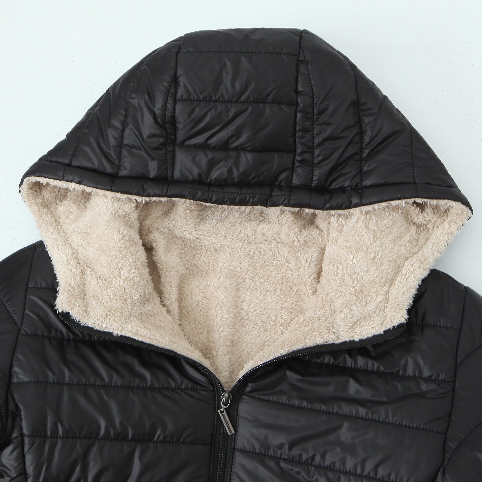 Chaqueta De Plumas para Mujer Manga Larga con Capucha Color Liso - Chaqueta Mujer Entretiempo con Bolsillo Cremallera Moda Transpirable Suave Cazadoras Deportiva Termica Plumíferos