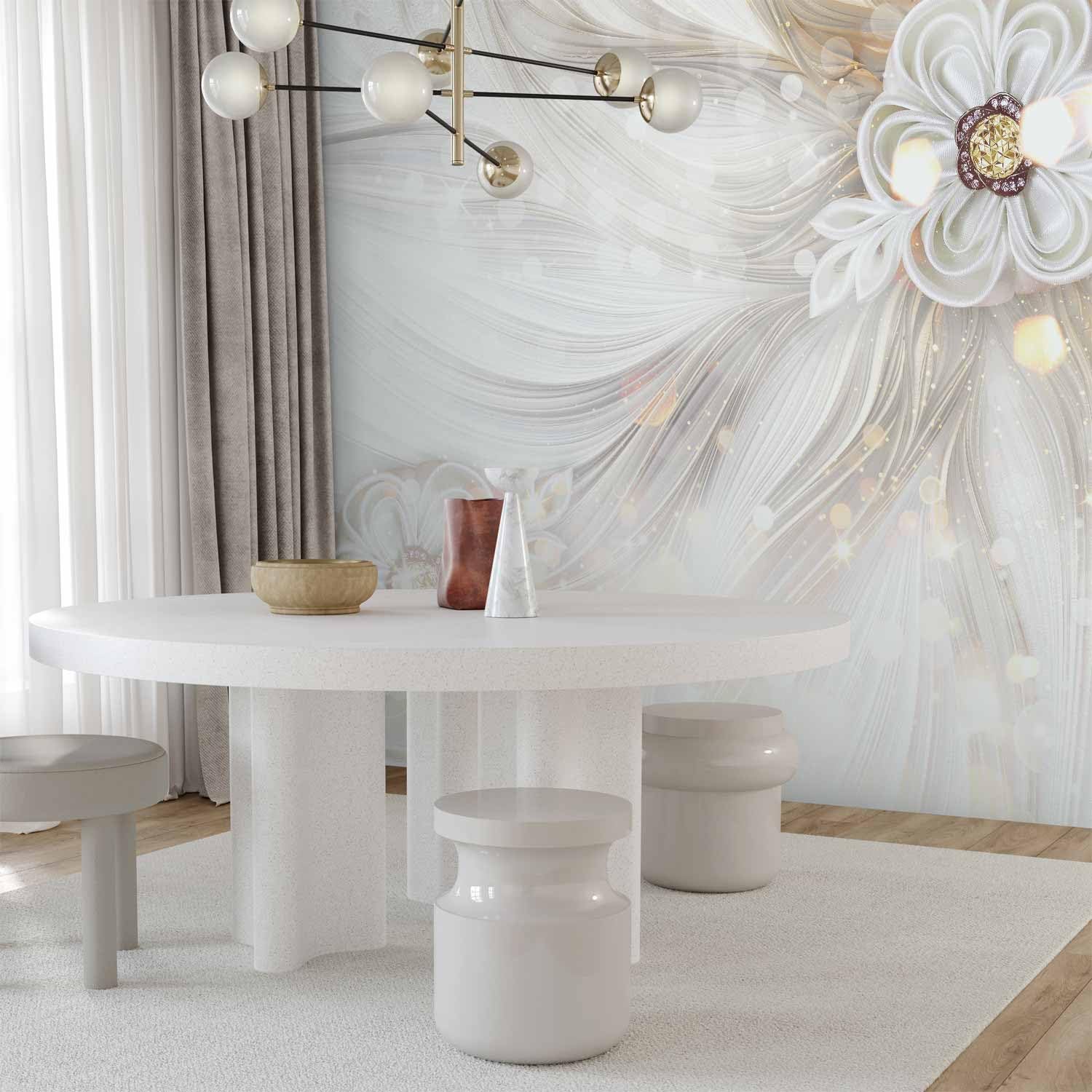 murando Fotomurales autoadhesivos Flor 294x210 cm Papel Pintado coración | Pared Murales Pegatina corativos adhesivos 3d Fotográfico diamantes Ornamento bokeh