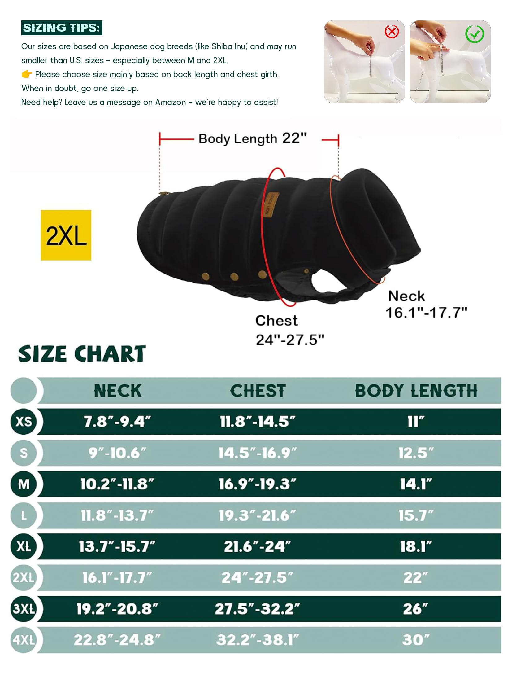 SPACE LION Piumino essenziale per cani, caldo, confortevole, leggero, impermeabile, casual, cappotto invernale per animali domestici (nero, 2XL)