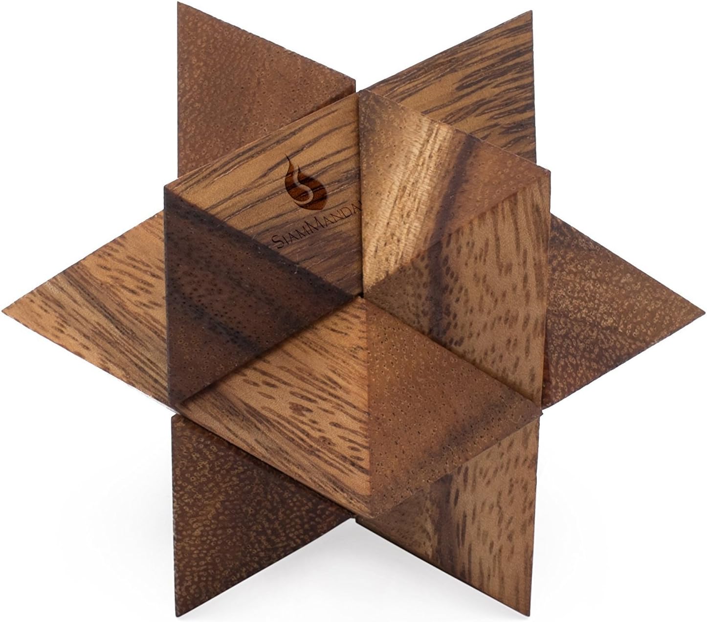 Shooting Star: Wooden Brain Teaser Puzzle by SiamMandalay. Genius STEM Skill Builder Interlocking Game. Educational Problem Solving Toy for Kids and Adults. Handmade Corporate Desk Accent for Office