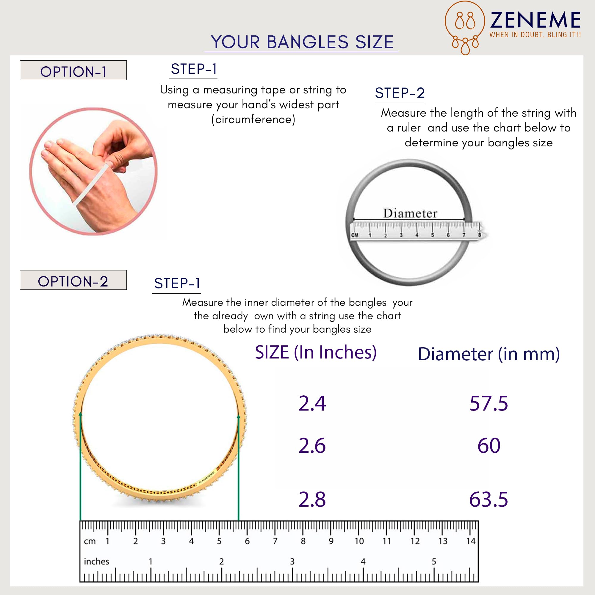 Rhodium-Plated Silver Toned American Diamond Bangle Set