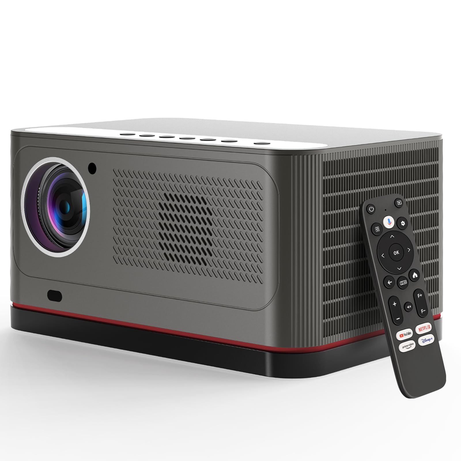 Proiettore 4K 1500 ANSI & Smart Android TV, ETOE Whale Autofocus/Keystone Nativo 1080P Full HD Videoproiettore con Controllo Vocale 50% Zoom/Dolby Digital/Altoparlanti da 20W per telefono/Home Cinema