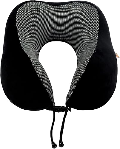 Miniatura 3 de Makimoo Almohada de viaje de espuma viscoelástica, almohada para el cuello con soporte de cabeza de 360 grados, cómoda y ligera, ideal para dormir
