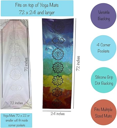 Miniatura 3 de MIND BODY ART Toalla de yoga  Toalla para esterilla de yoga  Toallas de yoga para yoga caliente antideslizante  Toalla de yoga caliente  con