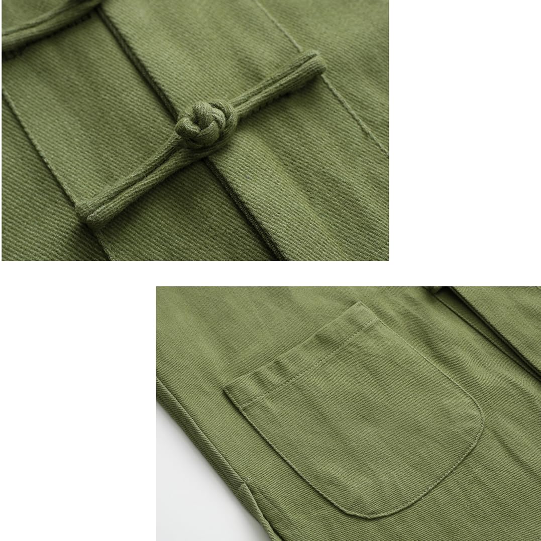 GVILTY Pure Cotton Martial Arts Kung Fu Giacca Camicia per Piumino Abiti da tangami Cinesi Tradizionali, Abiti da Kung Fu Manica Lunga Uniforme Meditazione Zen Tai Chi abit Red-M